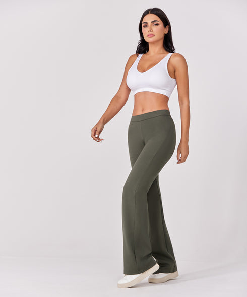 Ponte flared pant - Khaki